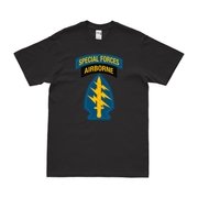 U.S. Army Special Forces Airborne Tab T-Shirt Tactically Acquired Small Black 