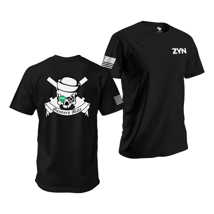 Zyn U.S. Navy Gunners Mate Skull T-Shirt Tactically Acquired Black Small Spearmint