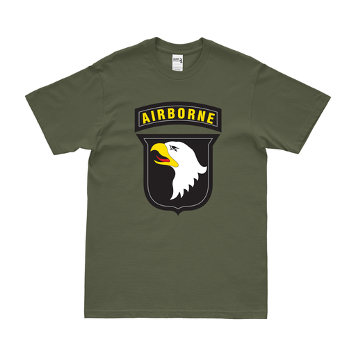 101st Airborne Division SSI Emblem T-Shirt Tactically Acquired Military Green Small 