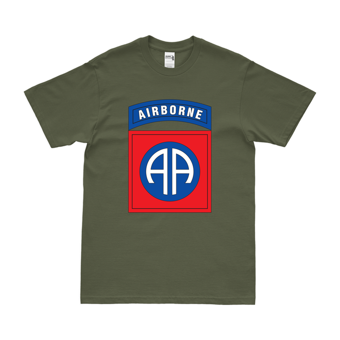 82nd Airborne Division SSI Emblem T-Shirt Tactically Acquired Military Green Small 