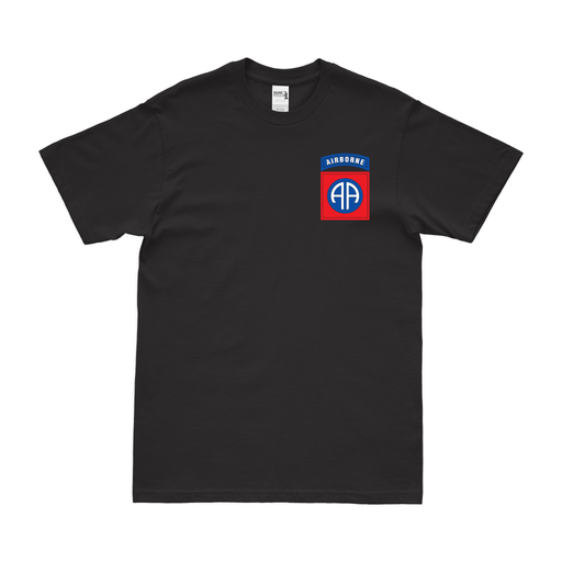 82nd Airborne Division Left Chest SSI Emblem T-Shirt Tactically Acquired Black Small 
