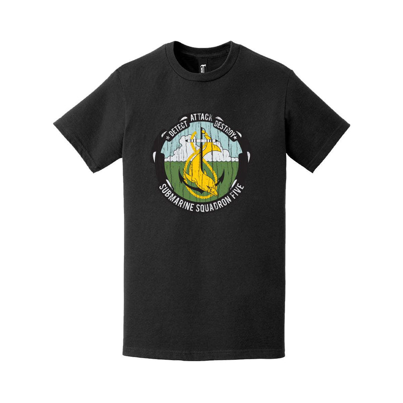 Distressed SUBRON 5 Logo Emblem Crest T-Shirt