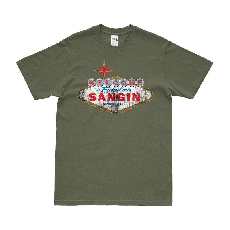 Welcome to Fabulous Sangin Afghanistan Operation Enduring Freedom USMC T-Shirt