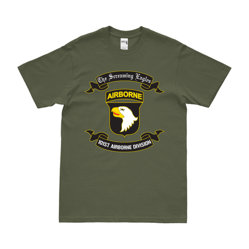 101st Airborne Division Legacy Moto Scroll T-Shirt Tactically Acquired Military Green Small 