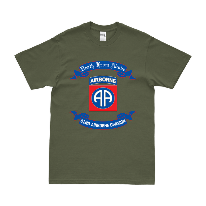 82nd Airborne Division Legacy Moto Scroll T-Shirt Tactically Acquired Military Green Small 