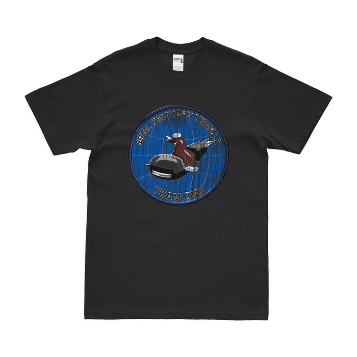 SEAL Delivery Vehicle Team 1 (SDVT-1) Emblem T-Shirt Tactically Acquired Black Distressed Small