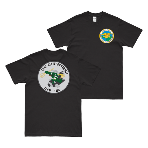 Double-Sided SEAL Delivery Vehicle Team 2 (SDVT-2) NSW T-Shirt Tactically Acquired Black Small 