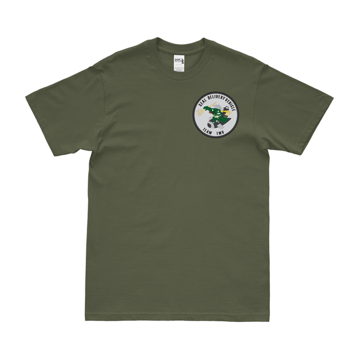 SEAL Delivery Vehicle Team 2 (SDVT-2) Left Chest Emblem T-Shirt Tactically Acquired Military Green Small 