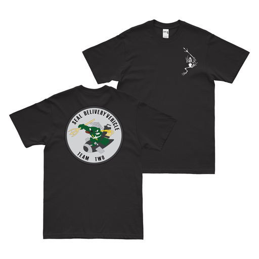 Double-Sided SEAL Delivery Vehicle Team 2 (SDVT-2) Frogman T-Shirt Tactically Acquired Black Small 