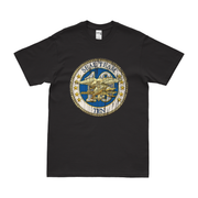 U.S. Navy SEAL Team 10 Emblem T-Shirt Tactically Acquired Black Distressed Small