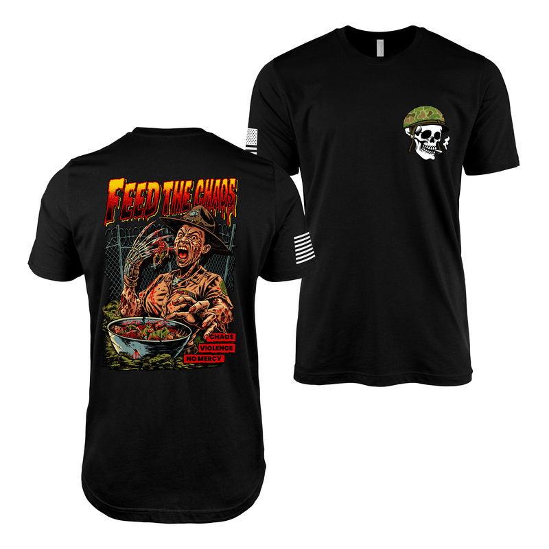 “Feed the Chaos” - Pin Up Girl Shaniya Drill Instructor T-Shirt