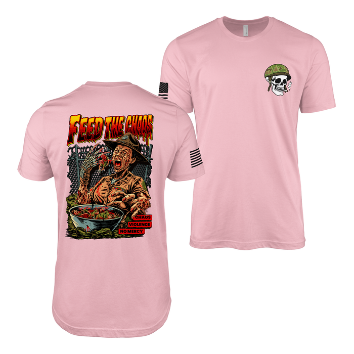 “Feed the Chaos” - Pin Up Girl Shaniya Drill Instructor T-Shirt Tactically Acquired Pink Small