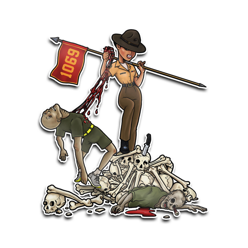 Shaniya Drill Instructor Pin-Up Girl Glossy Vinyl Sticker