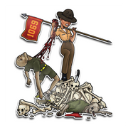 Shaniya Drill Instructor Pin-Up Girl Glossy Vinyl Sticker Tactically Acquired 5"x5"