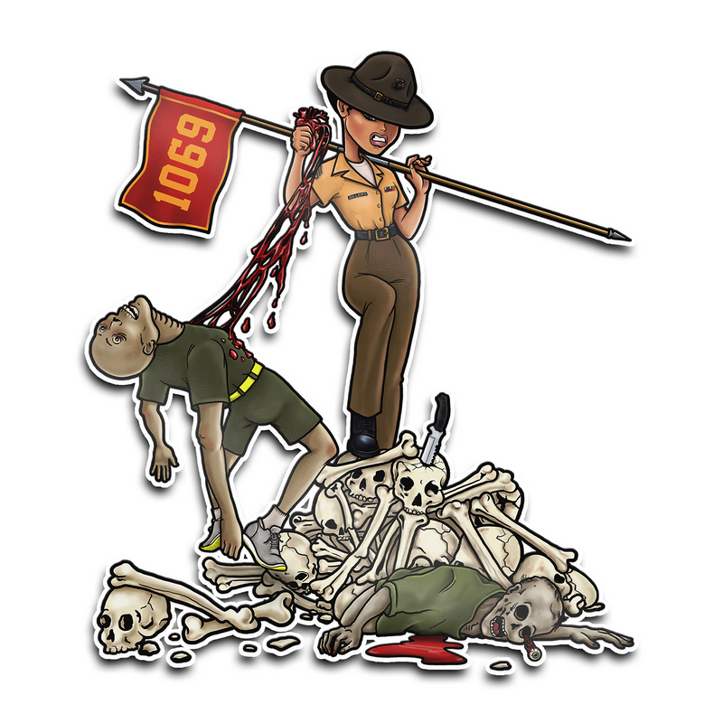 Shaniya Drill Instructor Pin-Up Girl Glossy Vinyl Sticker