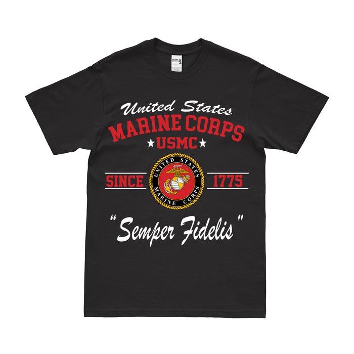U.S. Marine Corps "Semper Fidelis" Since 1775 USMC Legacy T-Shirt Tactically Acquired Small Black 