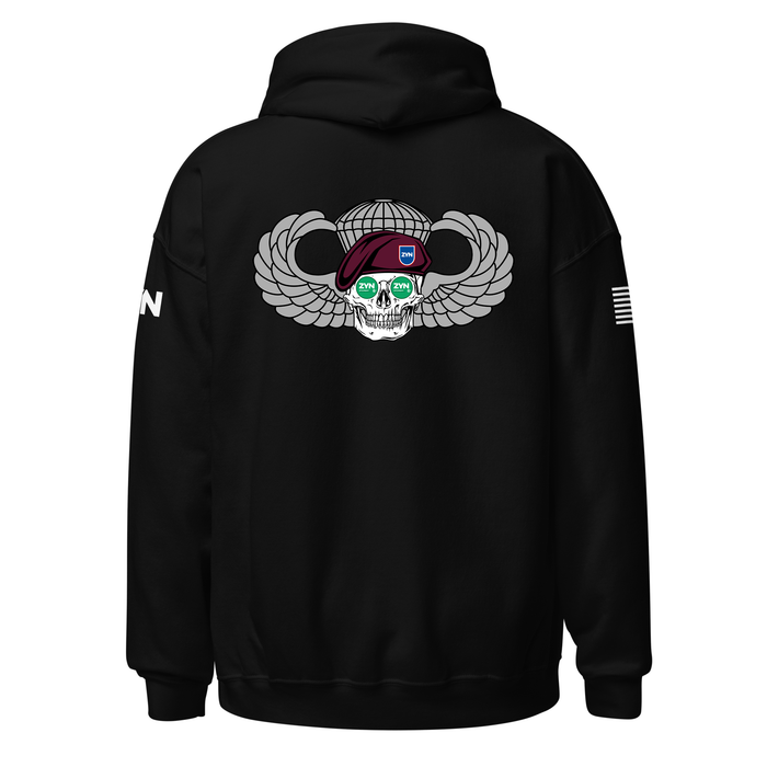 Zyn Airborne Unisex Hoodie Tactically Acquired Black S Spearmint