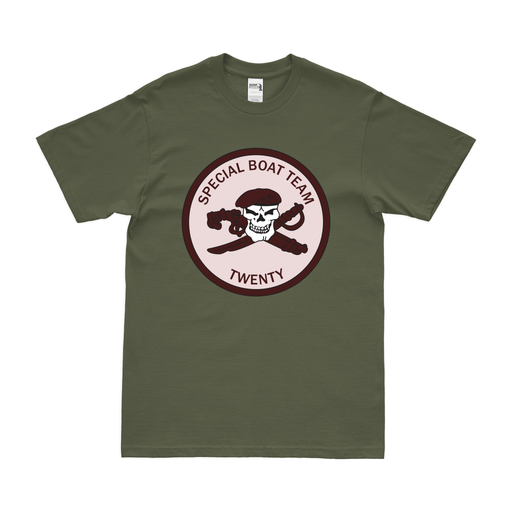 Special Boat Team 20 (SBT-20) Logo T-Shirt Tactically Acquired Military Green Clean Small