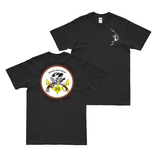 Double-Sided Special Boat Team 22 (SBT-22) Frogman T-Shirt Tactically Acquired Black Small 