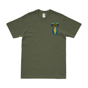 U.S. Army Special Forces Tab Emblem Left Chest T-Shirt Tactically Acquired Small Military Green 