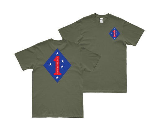 Double-Sided 1st Marine Division Tet Offensive T-Shirt Tactically Acquired Small Military Green 