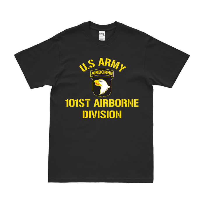U.S. Army 101st Airborne Division Text T-Shirt Tactically Acquired Black Small 