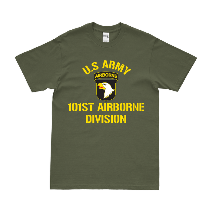 U.S. Army 101st Airborne Division Text T-Shirt Tactically Acquired Military Green Small 