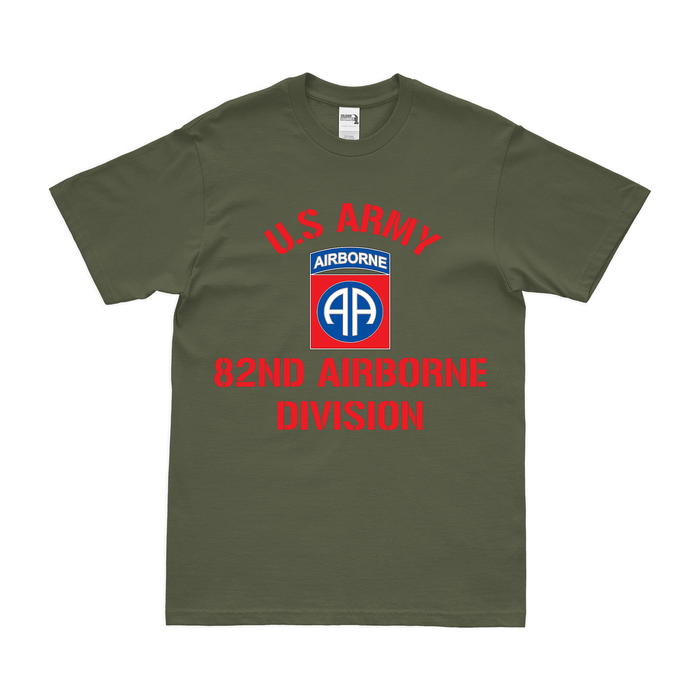 U.S. Army 82nd Airborne Division Text T-Shirt Tactically Acquired Military Green Small 