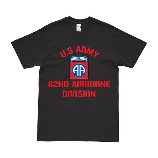 U.S. Army 82nd Airborne Division Text T-Shirt Tactically Acquired Black Small 
