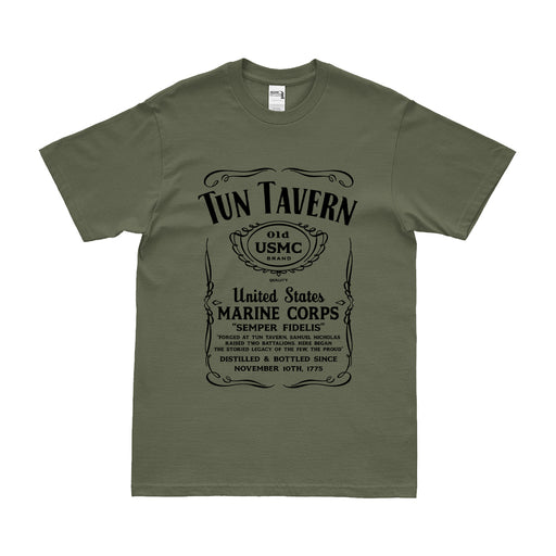 Forged at Tun Tavern USMC Whiskey Label T-Shirt Tactically Acquired   