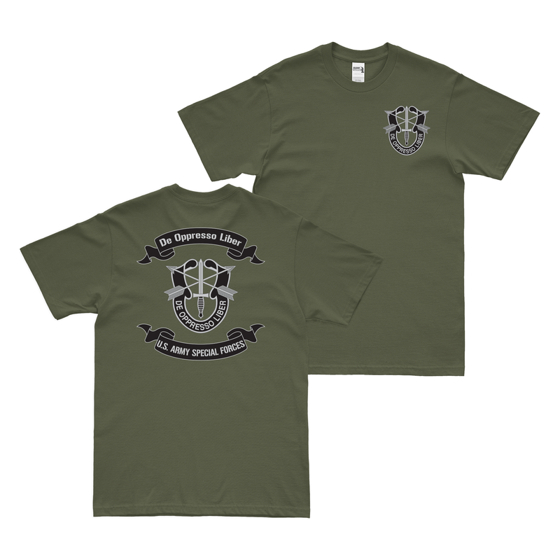 Double-Sided Special Forces De Oppresso Liber Scroll T-Shirt