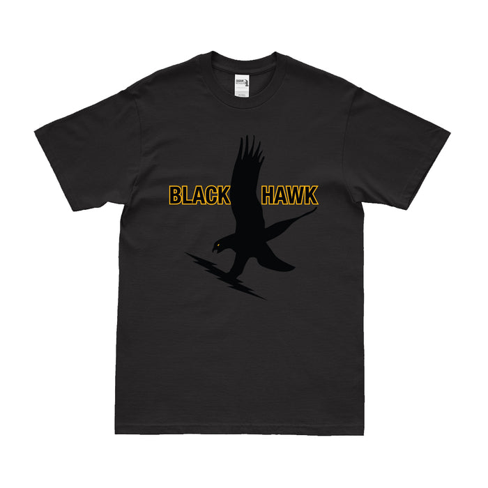 UH-60 Blackhawk Military Helicopter Logo Emblem T-Shirt Tactically Acquired Small Black 