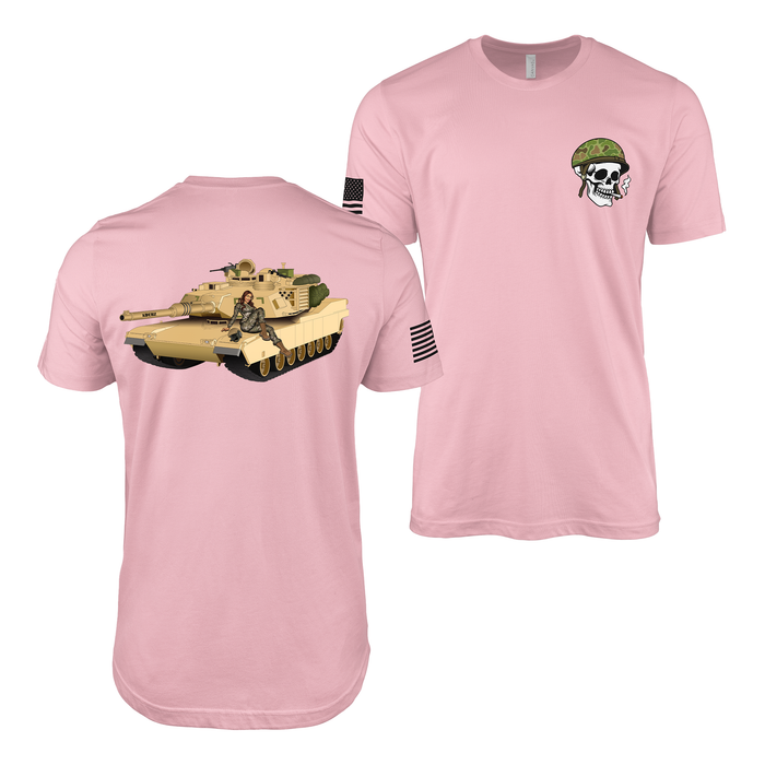 U.S. Army M1A2 Abrams Pin-Up Girl Kelsie T-Shirt Tactically Acquired Pink Small