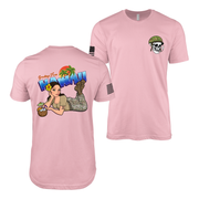 Greetings From Hawaii U.S. Army Pin Up Girl Kayla T-Shirt Tactically Acquired Pink S