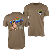 Greetings From Hawaii U.S. Army Pin Up Girl Kayla T-Shirt Tactically Acquired Woodland Brown S