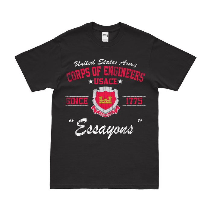 Corps of Engineers Since 1775 Legacy T-Shirt Tactically Acquired Black Distressed Small