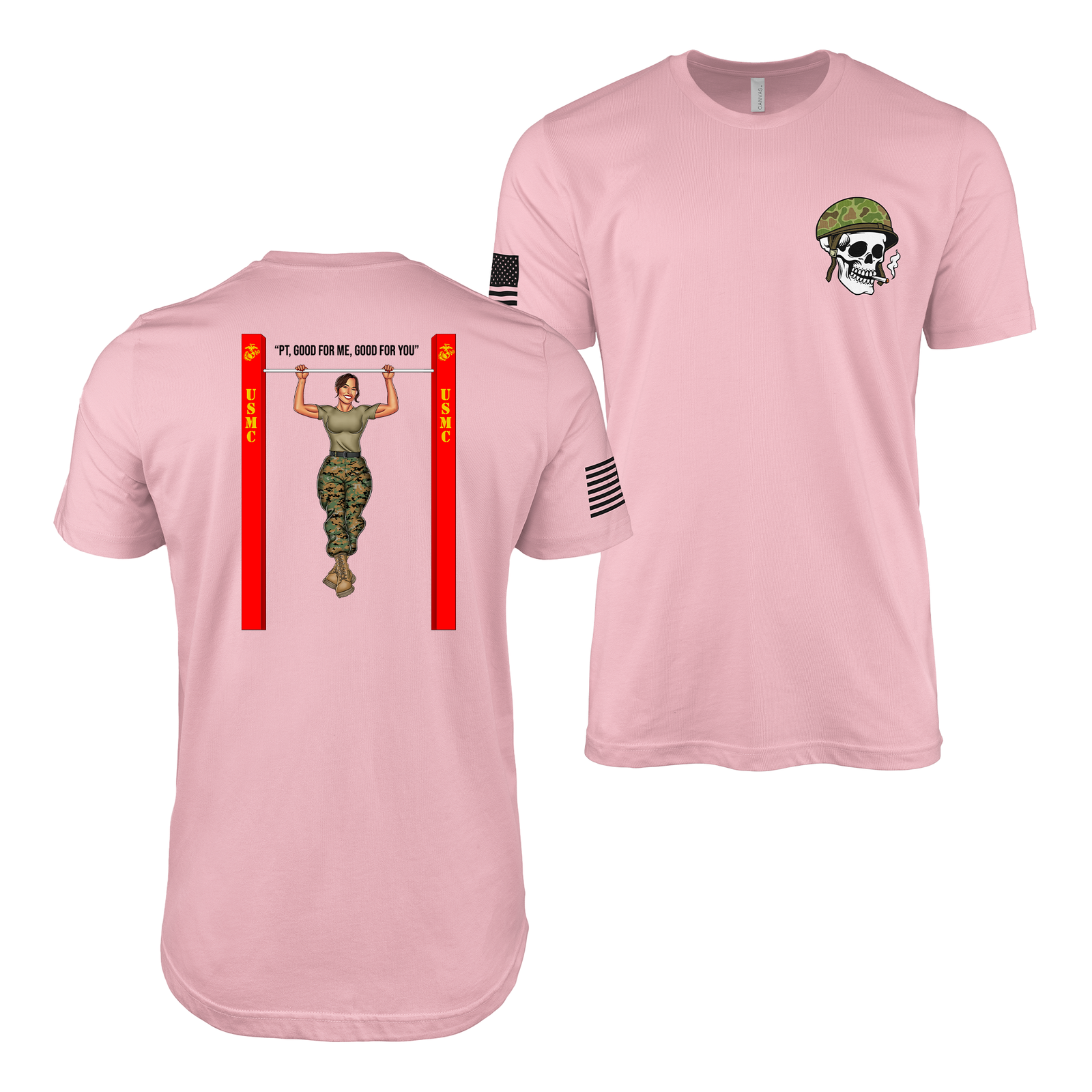 USMC Pin-Up Girl Ari “PT: Good for Me, Good for You” T-Shirt Tactically Acquired Pink S