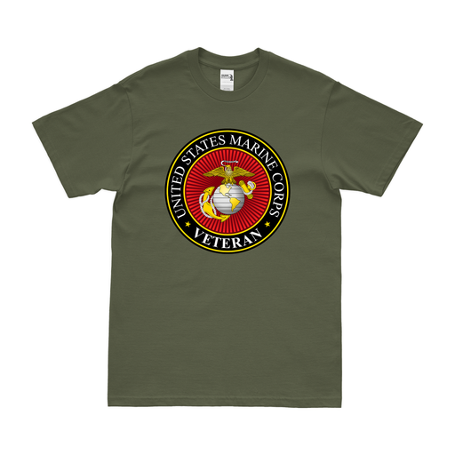 U.S. Marine Corps Veteran Emblem T-Shirt Tactically Acquired Small Military Green 