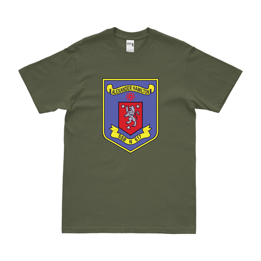 USS Alexander Hamilton (SSBN-617) Ballistic-Missile Submarine T-Shirt Tactically Acquired Military Green Clean Small