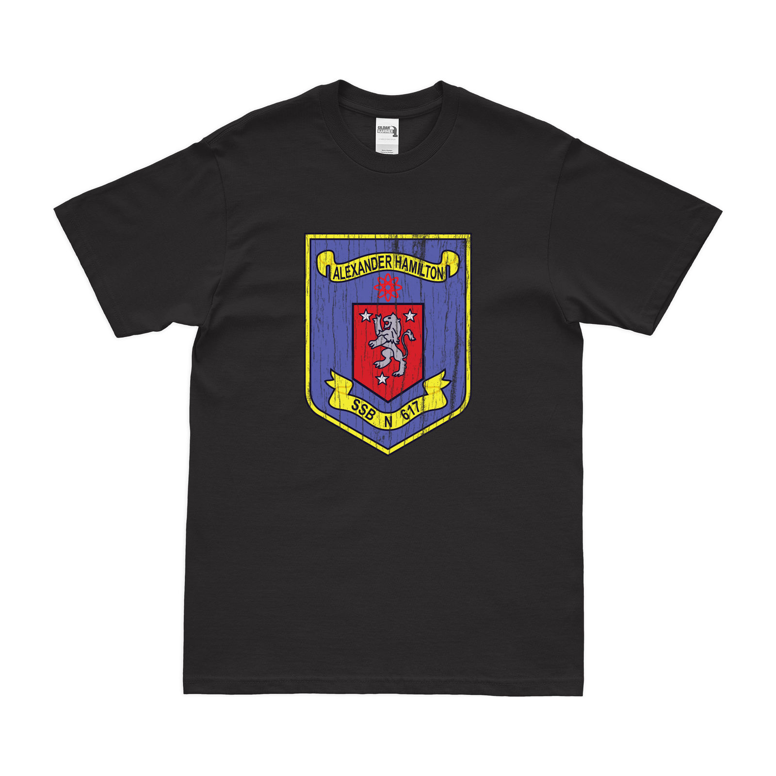 USS Alexander Hamilton (SSBN-617) Ballistic-Missile Submarine T-Shirt Tactically Acquired Black Distressed Small