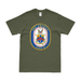USS America (LHA-6) Emblem T-Shirt Tactically Acquired Military Green Distressed Small
