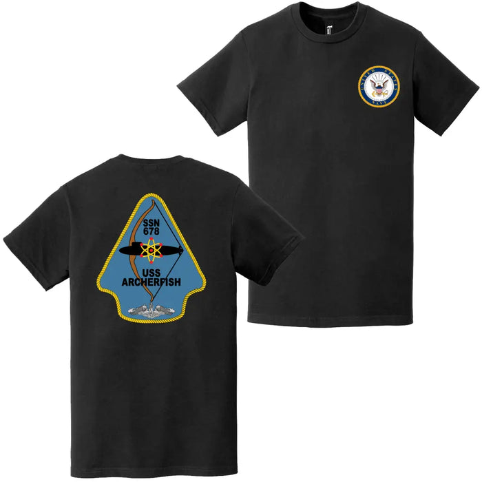 USS Archerfish (SSN-678) Double-Sided Logo T-Shirt Tactically Acquired   
