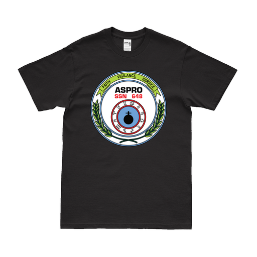 USS Aspro (SSN-648) Submarine Logo Emblem T-Shirt Tactically Acquired Small Black 
