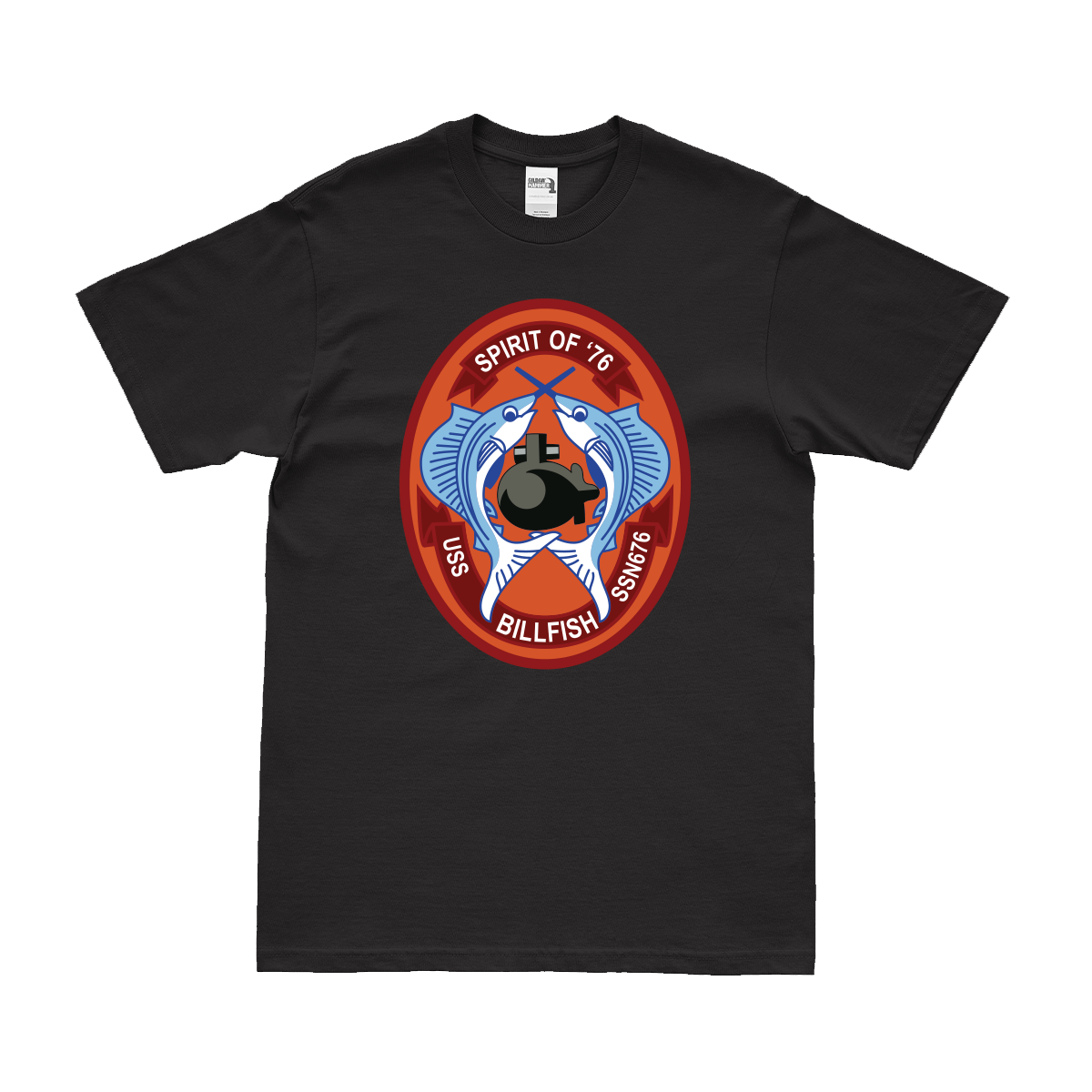 USS Billfish (SSN-676) Submarine Logo Emblem T-Shirt Tactically Acquired Small Black 