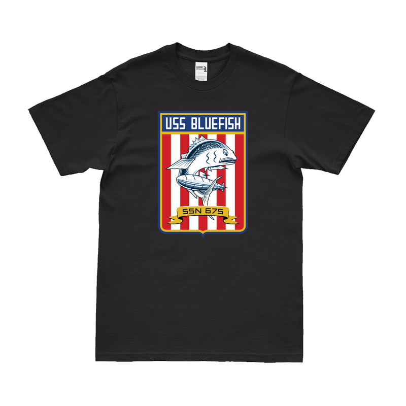 USS Bluefish (SSN-675) Submarine Logo Emblem T-Shirt