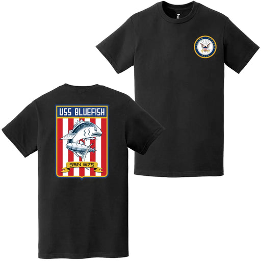 USS Bluefish (SSN-675) Double-Sided Logo T-Shirt Tactically Acquired   