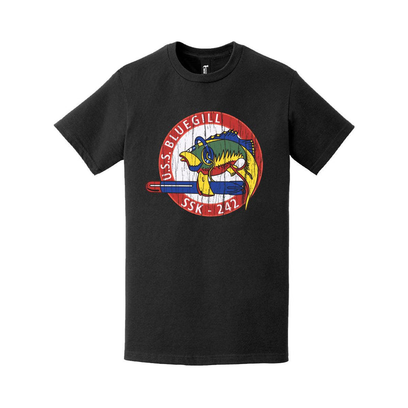 Distressed USS Bluegill (SSK-242) Logo Crest T-Shirt