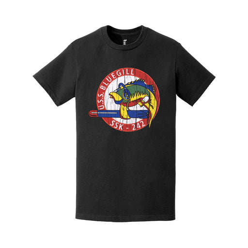 Distressed USS Bluegill (SSK-242) Logo Crest T-Shirt Tactically Acquired   