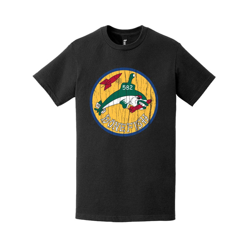 Distressed USS Bonefish (SS-582) Logo Crest T-Shirt