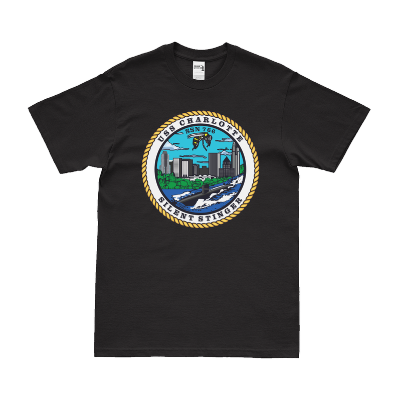 USS Charlotte (SSN-766) Submarine Logo Emblem T-Shirt